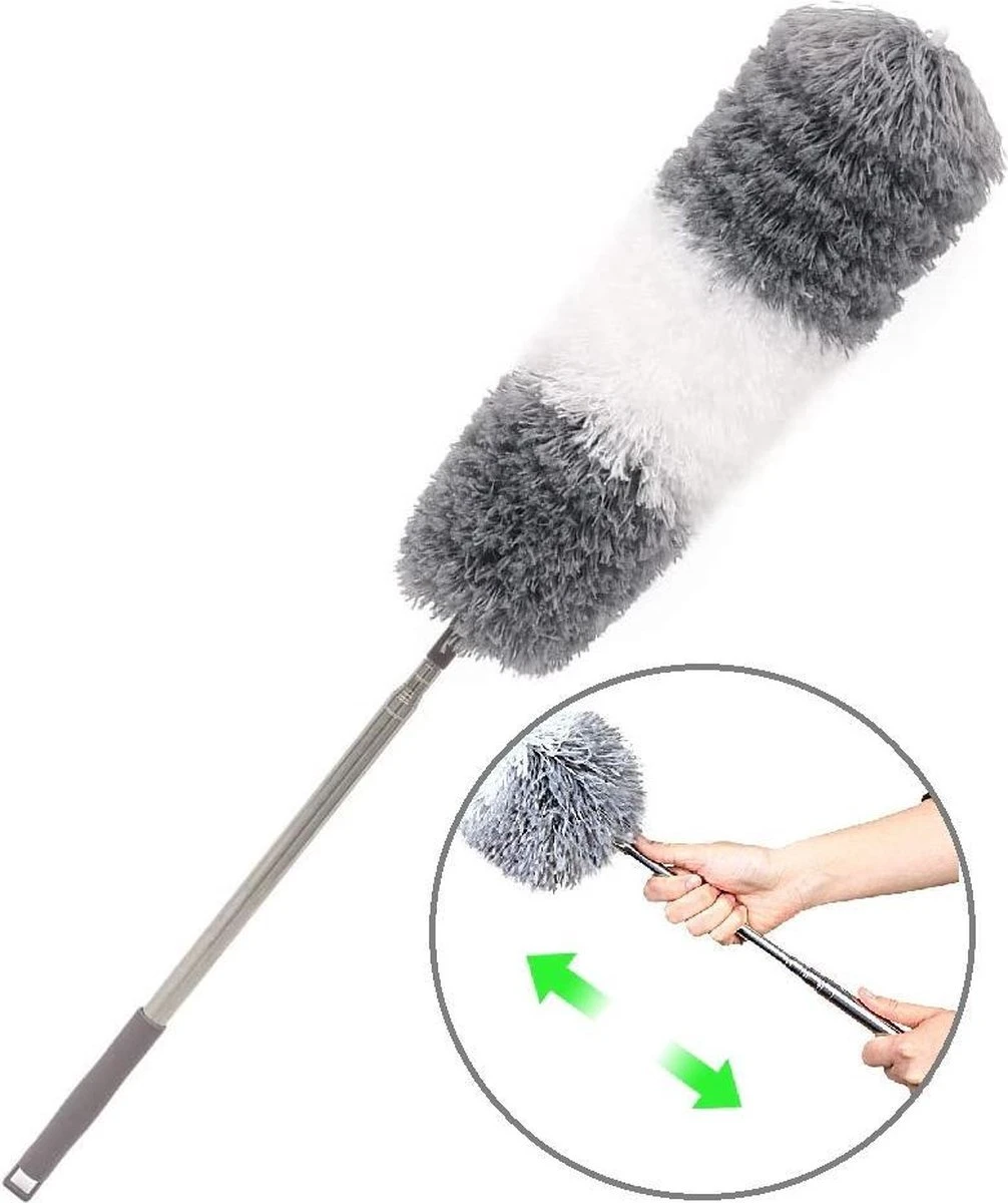 Vannons - Plumeau - Ragebol - Plumeau Uitschuifbaar Tot 245 Cm - Met Telescoopsteel - Wasbaar Microvezel - Grijs Wit 1 Vannons - Plumeau - Ragebol - Plumeau Uitschuifbaar Tot 245 Cm - Met Telescoopsteel - Wasbaar Microvezel - Grijs Wit