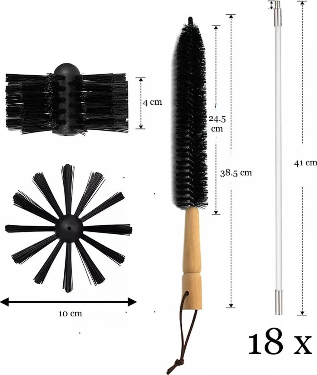 Schoorsteenveegset - 8 Meter - 2 Borstelkoppen - Professioneel - Schoorsteen Borstel - Veegkit - Haardset Voor Houtkachel - Flexibel - Schoorsteenveger - Pelletkachel Accessoires - Schoorsteen Reiniger - Geschikt Voor Boormachines 8 Schoorsteenveegset - 8 Meter - 2 Borstelkoppen - Professioneel - Schoorsteen Borstel - Veegkit - Haardset Voor Houtkachel - Flexibel - Schoorsteenveger - Pelletkachel Accessoires - Schoorsteen Reiniger - Geschikt Voor Boormachines - Afbeelding 8
