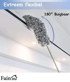 Fain® Plumeau Met Telescoopsteel – Grijs – 80 Tot 280 Cm - Uitschuifbaar – Wasbaar - Flexibel 360° Draaibaar – Duster - Microvezel Ragebol -Winkel Voor Schoonmaakartikelen 1033x1200