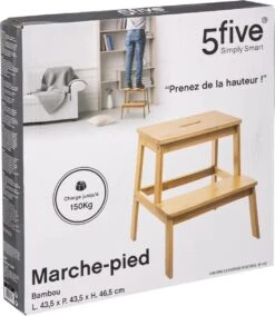 5Five - Bamboe Keukentrapje/opstapje Met 2 Treden 47 Cm - Keuken/badkamer Krukjes -Winkel Voor Schoonmaakartikelen 1043x1200 1