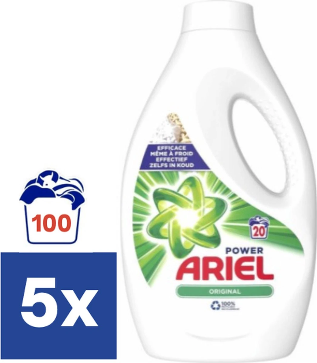 5x Ariel Vloeibaar Wasmiddel Original 1,11 Liter 1 5x Ariel Vloeibaar Wasmiddel Original 1,11 Liter