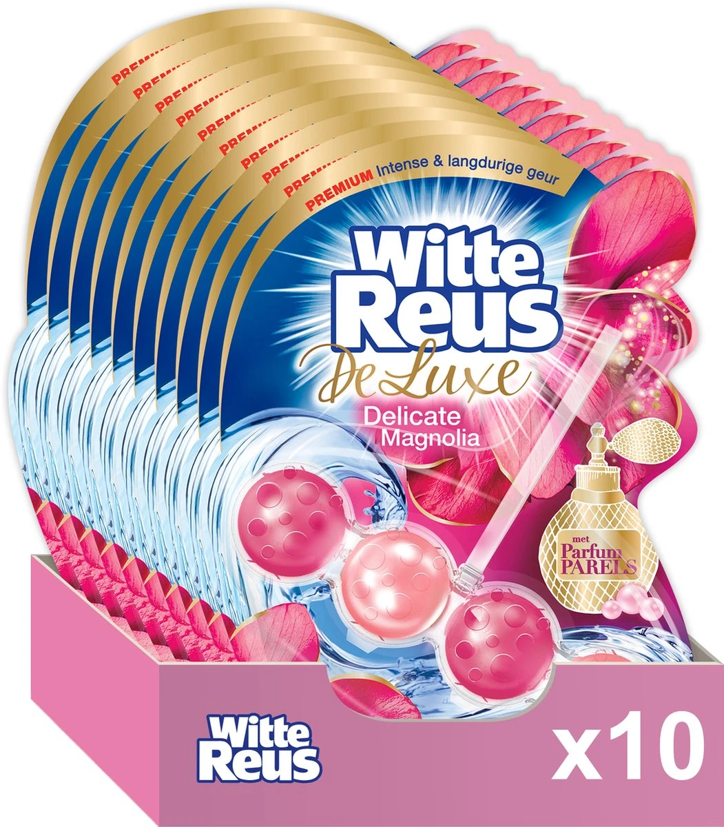 Witte Reus DeLuxe Toiletblok - Delicate Magnolia - WC Blokjes Voordeelverpakking - 10 Stuks 1 Witte Reus DeLuxe Toiletblok - Delicate Magnolia - WC Blokjes Voordeelverpakking - 10 Stuks