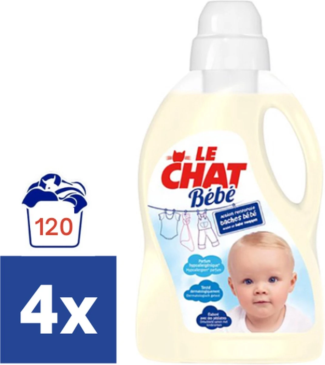 Le Chat Baby Vloeibaar Wasmiddel - 4 X 30 (120 Wasbeurten) 1 Le Chat Baby Vloeibaar Wasmiddel - 4 X 30 (120 Wasbeurten)