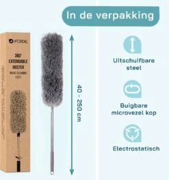ForDig Telescopische Plumeau Microvezel - Duster Met Telescoopsteel Uitschuifbaar Tot 250 Cm - Wasbaar - 360 Graden Draaibaar -Winkel Voor Schoonmaakartikelen 1128x1200 3