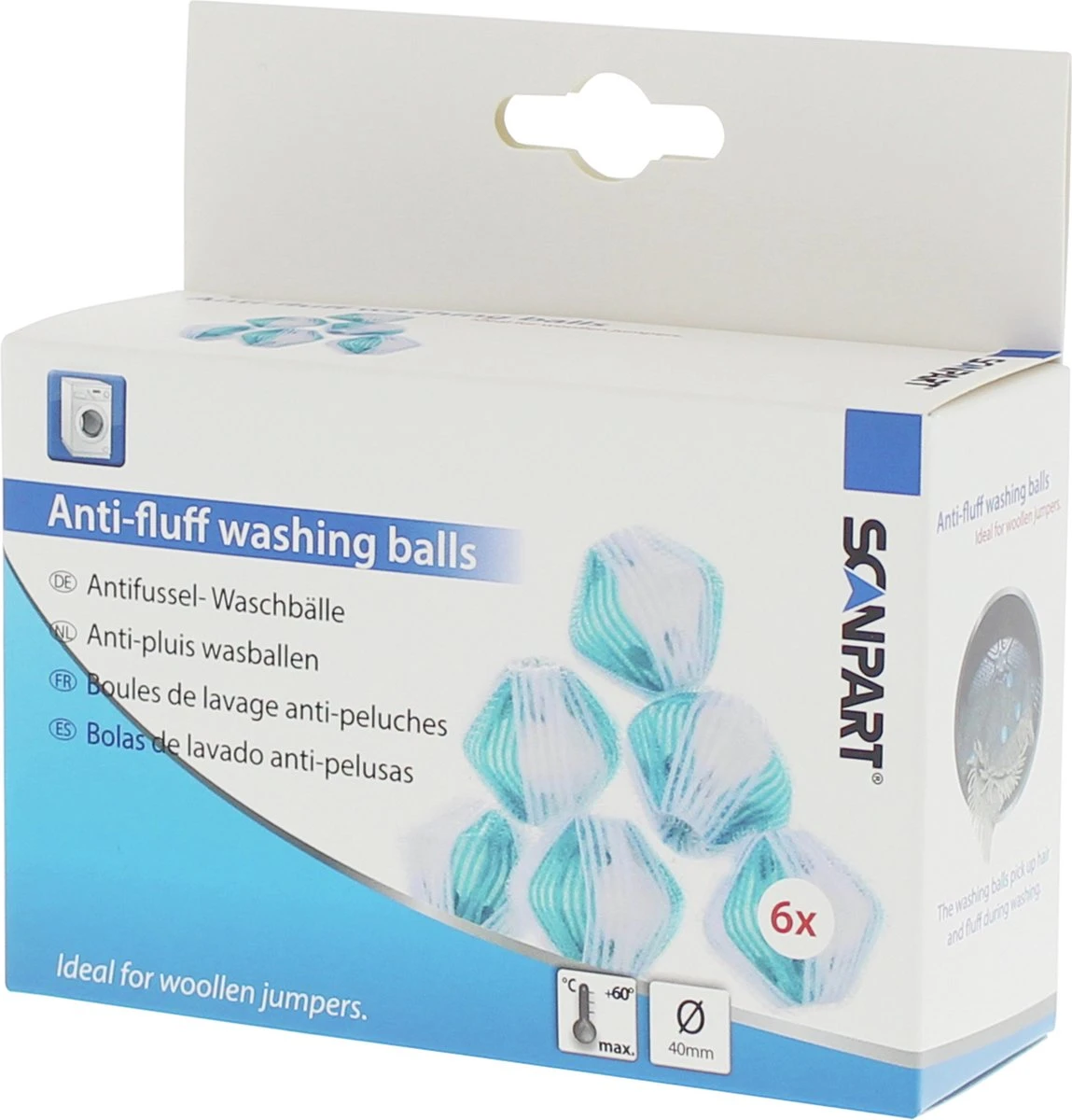 Scanpart Wasballen Voor Wasmachine - Anti Haar - Ook Geschikt Voor Dierenharen - 6 Stuks 2 Scanpart Wasballen Voor Wasmachine - Anti Haar - Ook Geschikt Voor Dierenharen - 6 Stuks - Afbeelding 2