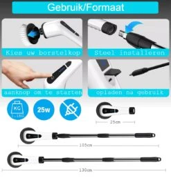 Merkloos Scrubclean Elektrische Schoonmaakborstel-7 In 1 Schrobber Met Steel-2 Standen Poetsmachine-max 130cm-badkamer/keuken/auto +gratis Houder 13 Merkloos Scrubclean Elektrische Schoonmaakborstel-7 In 1 Schrobber Met Steel-2 Standen Poetsmachine-max 130cm-badkamer/keuken/auto +gratis Houder -Winkel Voor Schoonmaakartikelen 1150x1200 2