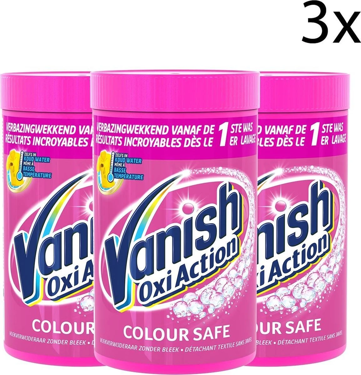 Vanish Oxi Action Colour Safe Base Poeder - Voor Witte En Gekleurde Was - 1,5kg X3 1 Vanish Oxi Action Colour Safe Base Poeder - Voor Witte En Gekleurde Was - 1,5kg X3