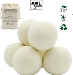 Jean's Goods Drogerballen - Droogballen - Wasdrogerballen - Wasdroger Ballen - Wasbol - Wasbollen - Wasballen - Energiebesparende Producten - Energiebesparend - Duurzaam Cadeau - RWS Wol - Zero Waste - Wasverzachter - Beige - 6 Stuks -Winkel Voor Schoonmaakartikelen 1167x1200