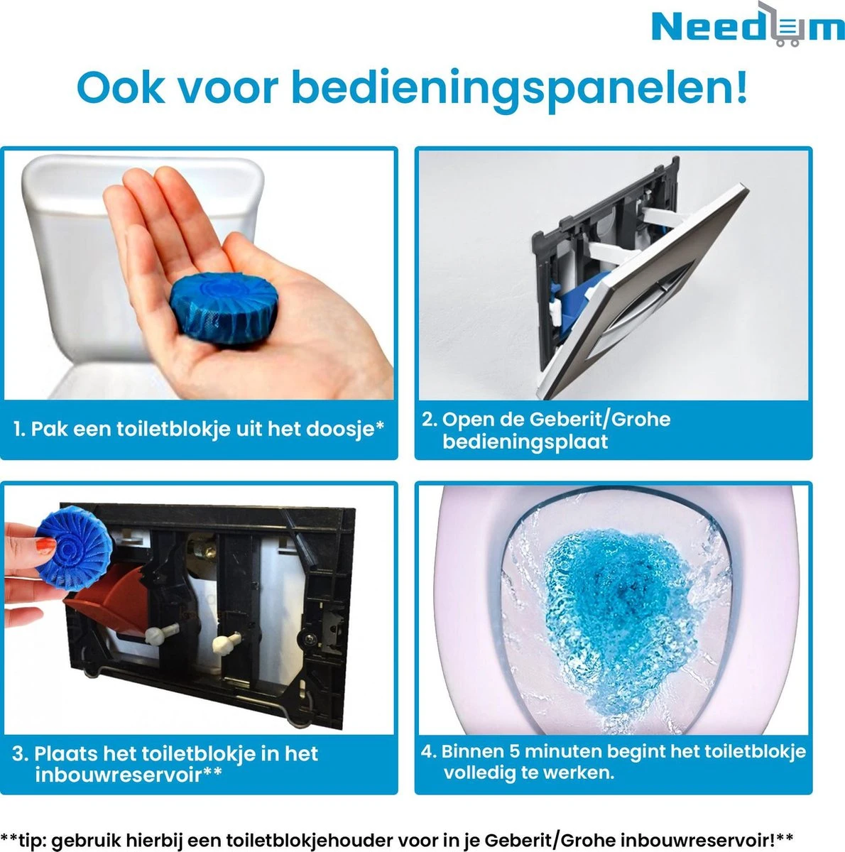 Needum ® Toiletblokjes Voor Inbouwreservoirs – WC-blokjes – Toiletblokken In Een Voordeelverpakking – 30 Stuks 8 Needum ® Toiletblokjes Voor Inbouwreservoirs – WC-blokjes – Toiletblokken In Een Voordeelverpakking – 30 Stuks - Afbeelding 8