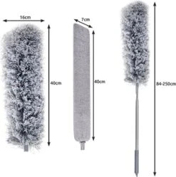 Eleganca Telescopische Plumeau Met Telescoopsteel Met 2 Koppen - 84 Tot 250 Cm - Uitschuifbaar - Ragebol - Stoffer - Lichtgewicht -Winkel Voor Schoonmaakartikelen 1190x1200 12