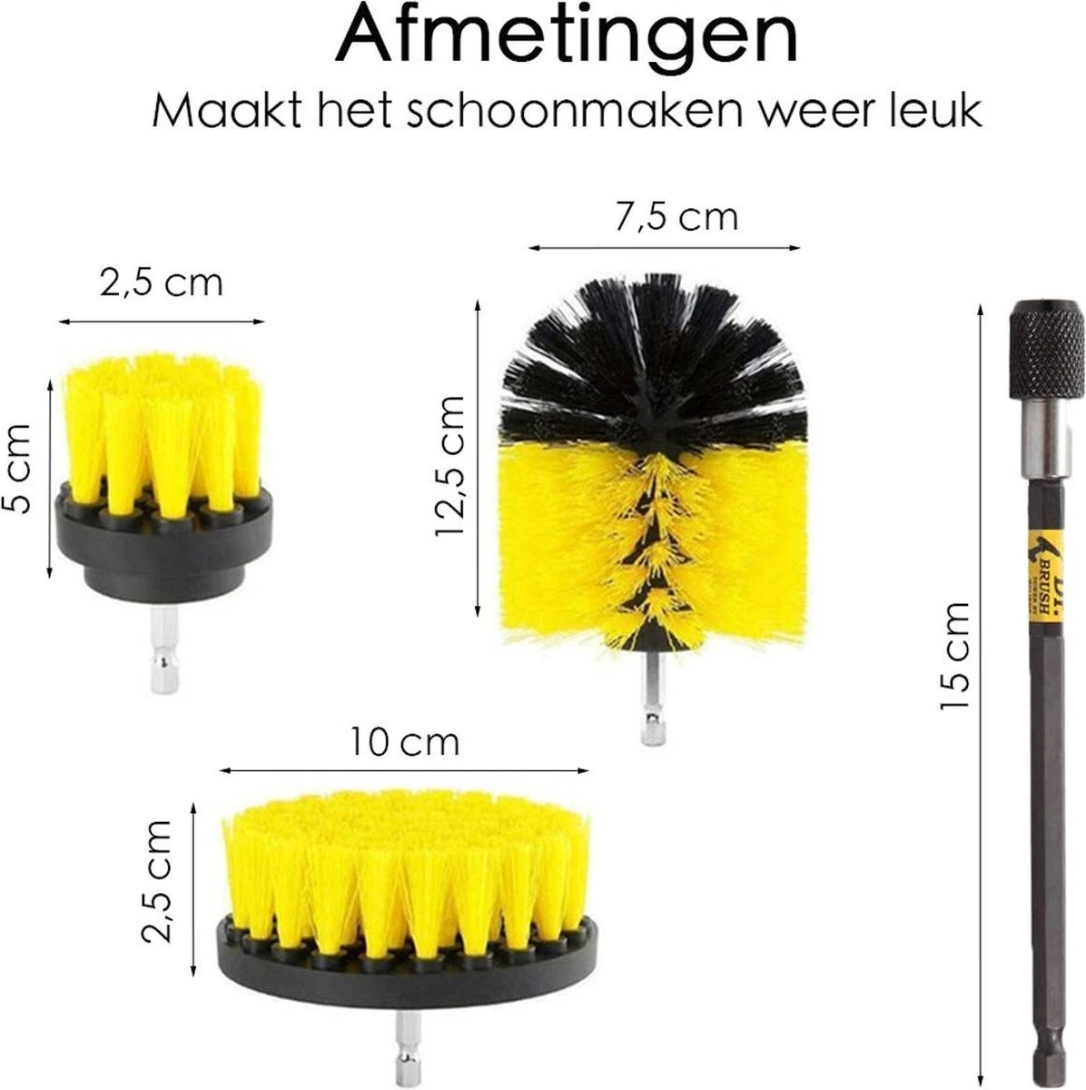 Professionele 4 Delige Borstelset Voor De Boormachine Incl. Verlengstuk, Deze Schoonmaak Schuurborstel Elektrisch Opzetborstel Schrobborstel Set Is Geschikt Als Schrobber Voor Badkamer, Auto, Keuken En Tuin 7 Professionele 4 Delige Borstelset Voor De Boormachine Incl. Verlengstuk, Deze Schoonmaak Schuurborstel Elektrisch Opzetborstel Schrobborstel Set Is Geschikt Als Schrobber Voor Badkamer, Auto, Keuken En Tuin - Afbeelding 7