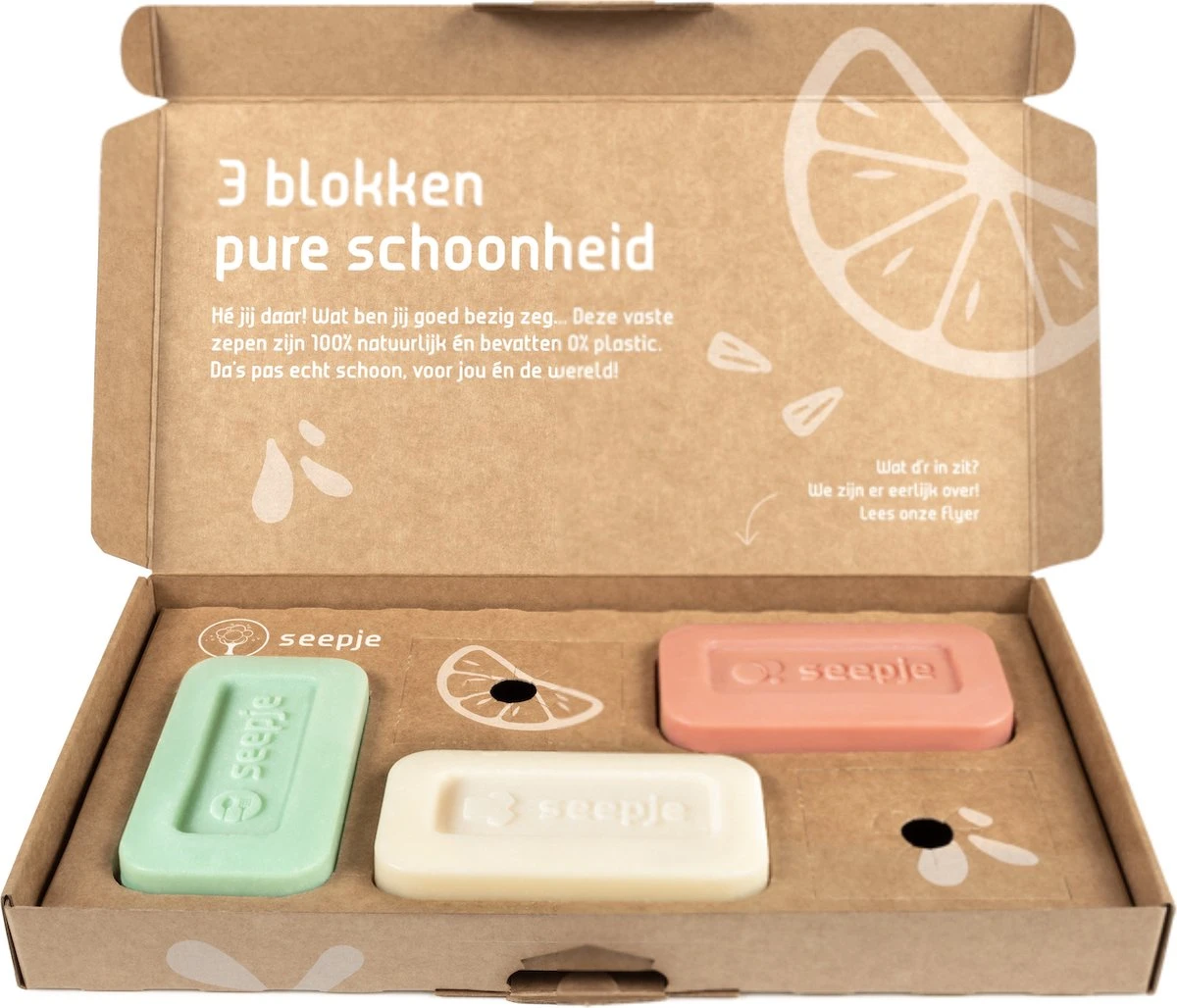 Seepje Zeepvariatie - Hand- En Lichaamszeep - Waszeep - Afwaszeep - Natuurlijke Ingredienten - 0% Plastic 1 Seepje Zeepvariatie - Hand- En Lichaamszeep - Waszeep - Afwaszeep - Natuurlijke Ingredienten - 0% Plastic