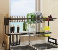 Sens Design Afwasrek Zwart - Afdruiprek - 82,5 Cm - RVS -Winkel Voor Schoonmaakartikelen 1200x1042