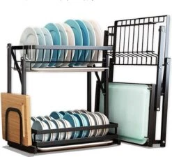 Doogo® Afdruiprek Met Lekbak 2 Laags – Inklapbaar - Muur Hangen Mogelijke - Afwasrek – Met 2 Lekbakken – Extra Accessories Voor Servies En Snijplanken - RVS 15 Doogo® Afdruiprek Met Lekbak 2 Laags – Inklapbaar - Muur Hangen Mogelijke - Afwasrek – Met 2 Lekbakken – Extra Accessories Voor Servies En Snijplanken - RVS -Winkel Voor Schoonmaakartikelen 1200x1095