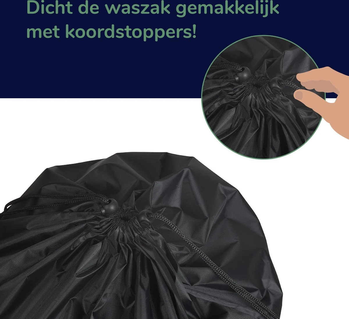 Wonair - Grote Waszak - Laundry Bag - Wash Me - 60x90cm - Zwart - Met Trekkoord 7 Wonair - Grote Waszak - Laundry Bag - Wash Me - 60x90cm - Zwart - Met Trekkoord - Afbeelding 7