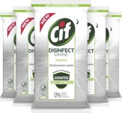 Cif Disinfect & Shine Wipes Doden 99,99% Van De Bacteriën Original Desinfecterende Schoonmaakdoekjes, Van 100% Biologisch Afbreekbaar Textiel 5 X 75 Doekjes 14 Cif Disinfect & Shine Wipes Doden 99,99% Van De Bacteriën Original Desinfecterende Schoonmaakdoekjes, Van 100% Biologisch Afbreekbaar Textiel 5 X 75 Doekjes -Winkel Voor Schoonmaakartikelen 1200x1111 1