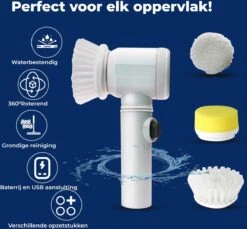 B-care Magic Brush - Elektrische Multifunctionele Schoonmaakborstel - 7 Opzetstukken - Wasborstel - Poetsmachine - Schrobborstel - Handborstel - Werkborstel - Schrobber - Boorborstel - Reinigingsborstel -Winkel Voor Schoonmaakartikelen 1200x1112 3