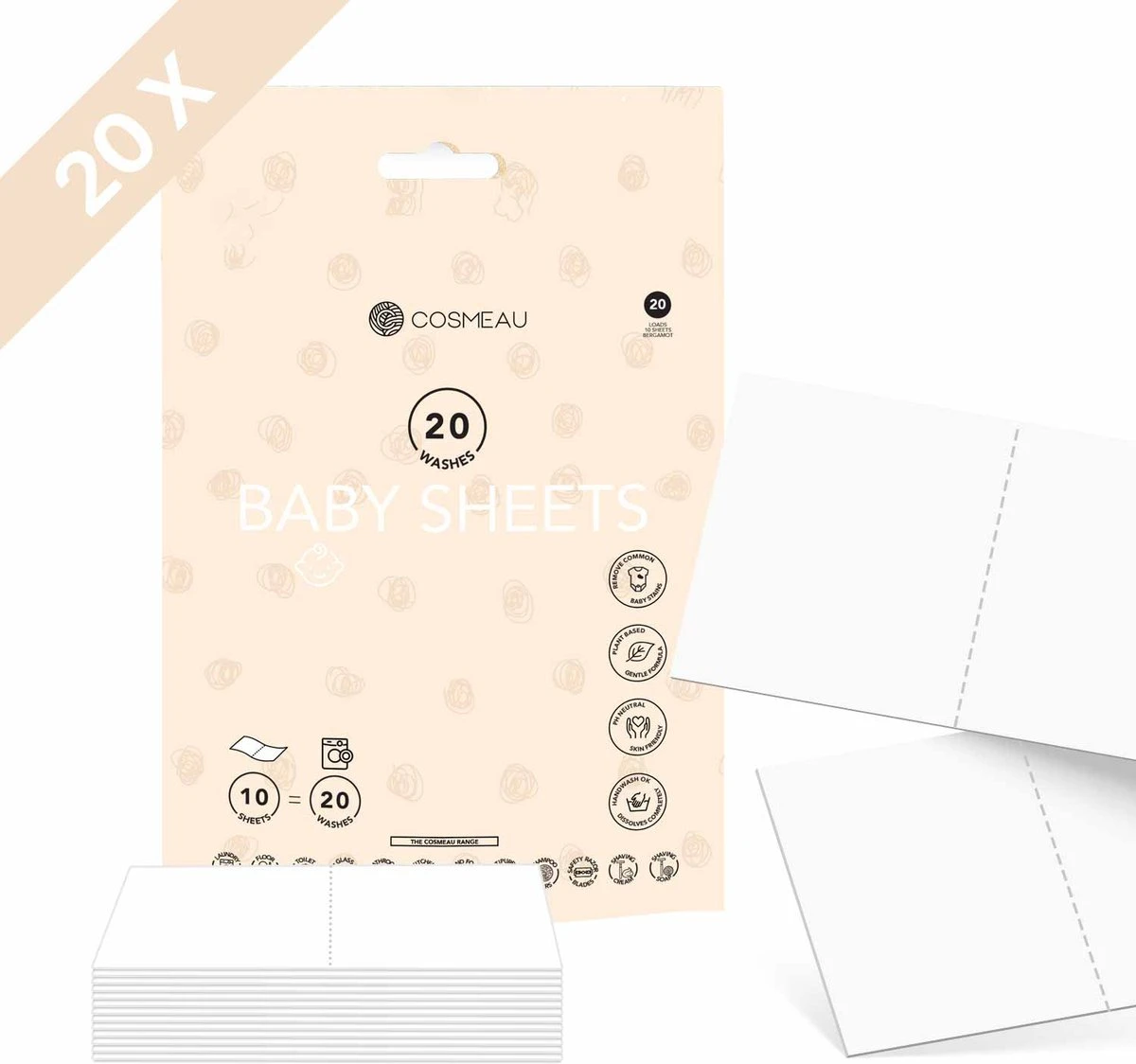 Cosmeau Baby Wasmiddel Wasstrips 20 Wasbeurten Bergamot Wasvellen Detergent Sheets Eco Laundry Strips - Kids Peuters Baby 1 Cosmeau Baby Wasmiddel Wasstrips 20 Wasbeurten Bergamot Wasvellen Detergent Sheets Eco Laundry Strips - Kids Peuters Baby