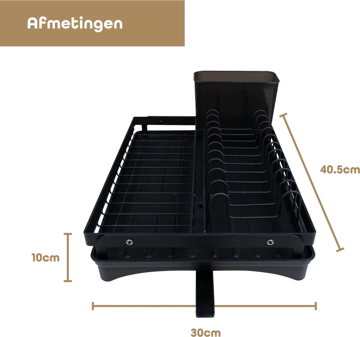 Baulk® - Afdruiprek - Afdruiprek Met Lekbak - Afwas - Droogrek Afwas - RVS - Bestekbak - Modern 2 Baulk® - Afdruiprek - Afdruiprek Met Lekbak - Afwas - Droogrek Afwas - RVS - Bestekbak - Modern - Afbeelding 2