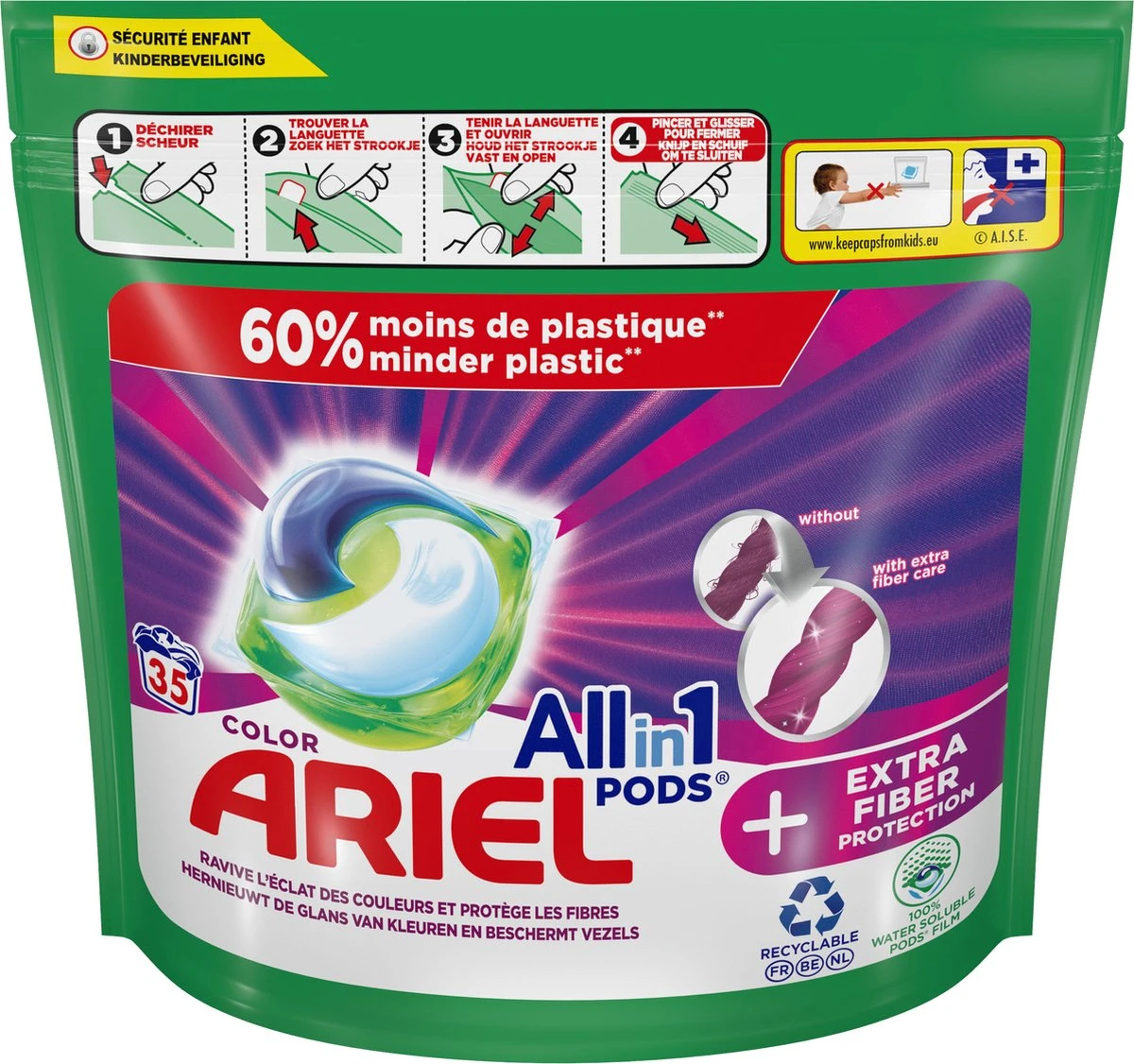 Ariel All In 1 Wasmiddel Pods +Extra Vezelbescherming - Wascapsules - 35 Wasbeurten 1 Ariel All In 1 Wasmiddel Pods +Extra Vezelbescherming - Wascapsules - 35 Wasbeurten