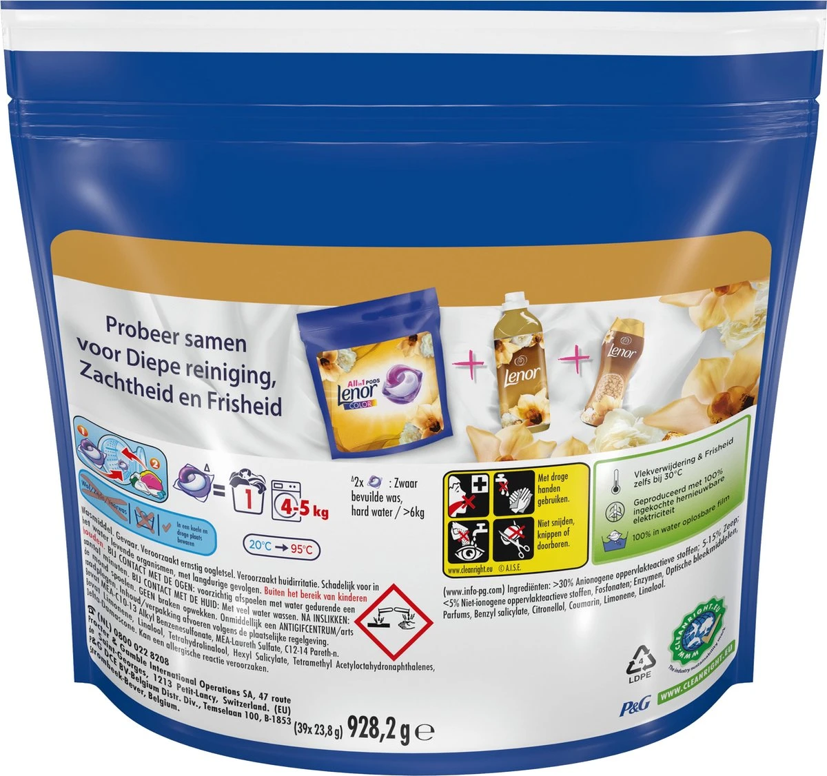 Lenor All In 1 Pods - Wasmiddel Pods - Gouden Orchidee - 3 X 39 Wasbeurten - Voordeelverpakking 2 Lenor All In 1 Pods - Wasmiddel Pods - Gouden Orchidee - 3 X 39 Wasbeurten - Voordeelverpakking - Afbeelding 2