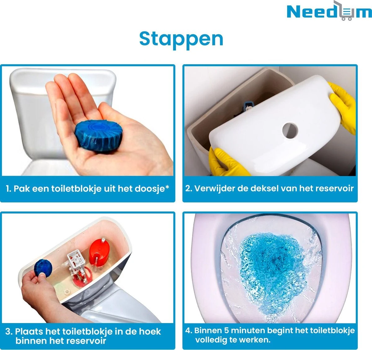 Needum ® Toiletblokjes Voor Inbouwreservoirs – WC-blokjes – Toiletblokken In Een Voordeelverpakking – 30 Stuks 7 Needum ® Toiletblokjes Voor Inbouwreservoirs – WC-blokjes – Toiletblokken In Een Voordeelverpakking – 30 Stuks - Afbeelding 7