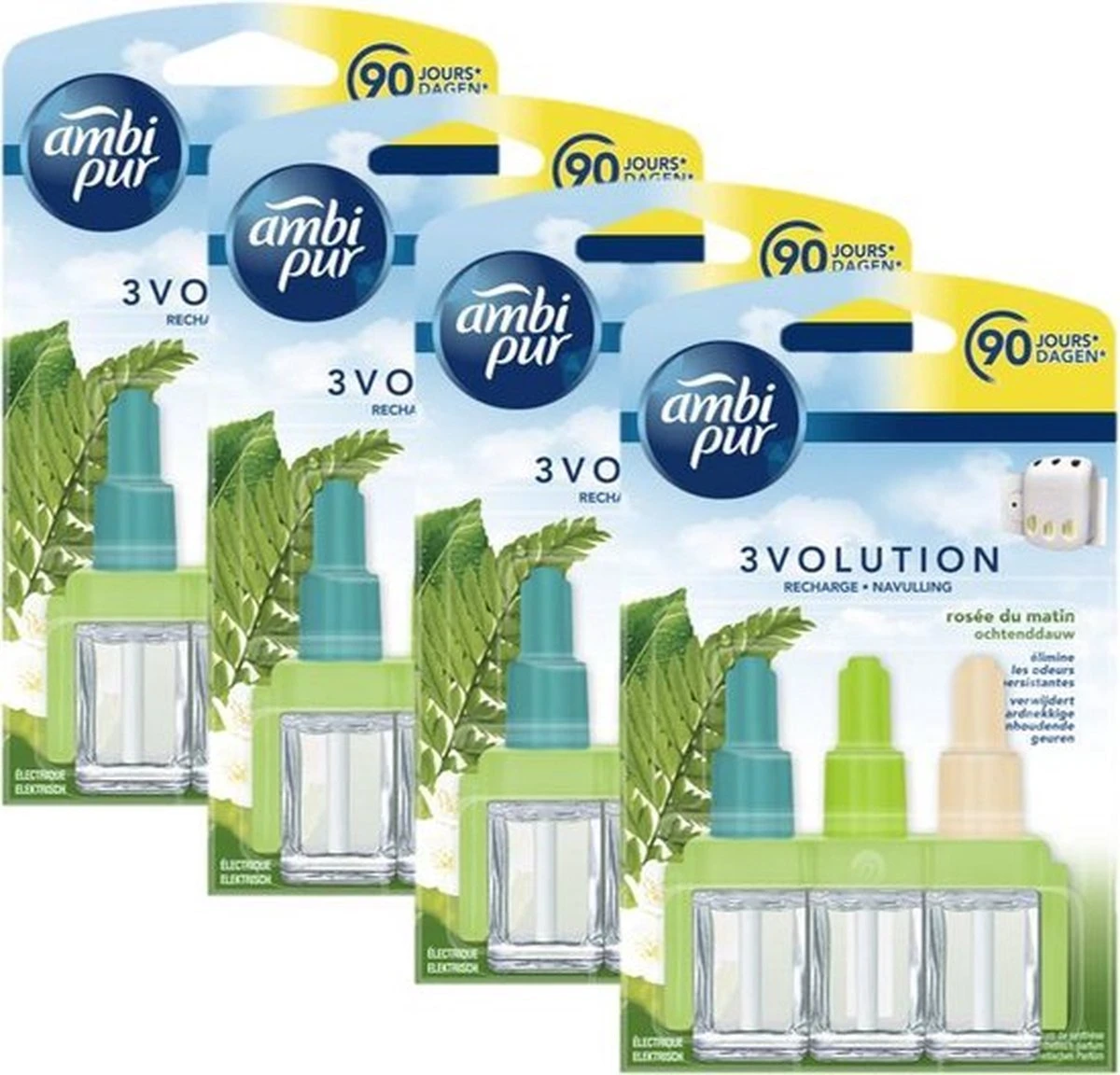 Ambi Pur Luchtverfrisser Navulling 3Volution Ochtend Dauw 4 X 20 Ml (2x2) 1 Ambi Pur Luchtverfrisser Navulling 3Volution Ochtend Dauw 4 X 20 Ml (2x2)