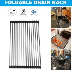 IBright Oprolbare Afdruiprek - Pannen Rooster Hittebestendig - Afdruiprooster - Pannenonderzetter - RVS Zwart 10 IBright Oprolbare Afdruiprek - Pannen Rooster Hittebestendig - Afdruiprooster - Pannenonderzetter - RVS Zwart -Winkel Voor Schoonmaakartikelen 1200x1155 3