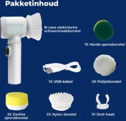 B-care Magic Brush - Elektrische Multifunctionele Schoonmaakborstel - 7 Opzetstukken - Wasborstel - Poetsmachine - Schrobborstel - Handborstel - Werkborstel - Schrobber - Boorborstel - Reinigingsborstel -Winkel Voor Schoonmaakartikelen 1200x1155 4