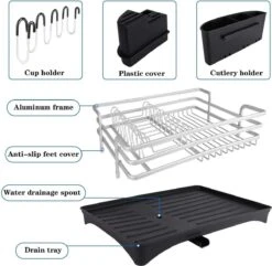 Doogo® Afdruiprek Met Bestekkorf En Lekbak Voor Keukenborden En Bestek Afdruiprek Met Draaibare Uitloop 10 Doogo® Afdruiprek Met Bestekkorf En Lekbak Voor Keukenborden En Bestek Afdruiprek Met Draaibare Uitloop -Winkel Voor Schoonmaakartikelen 1200x1169 12