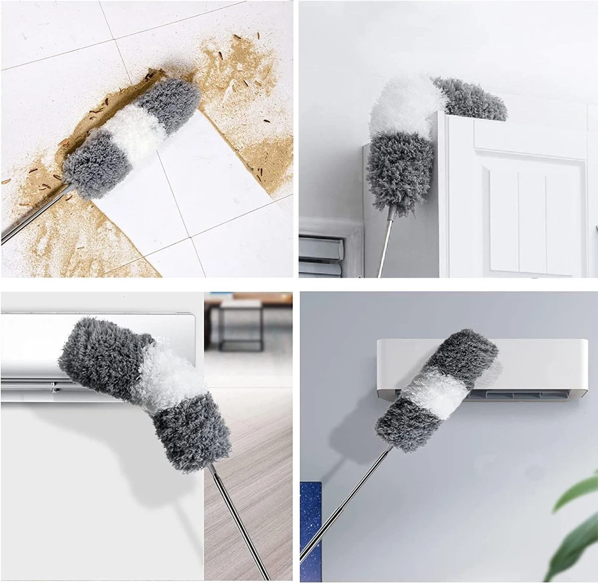 Vannons - Plumeau - Ragebol - Plumeau Uitschuifbaar Tot 245 Cm - Met Telescoopsteel - Wasbaar Microvezel - Grijs Wit 3 Vannons - Plumeau - Ragebol - Plumeau Uitschuifbaar Tot 245 Cm - Met Telescoopsteel - Wasbaar Microvezel - Grijs Wit - Afbeelding 3