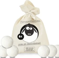 Merkloos Drogerballen Wol XL 6 Stuks - Duurzaam - Wasverzachter - Drogerbollen - Wasdrogerballen - Wasbollen