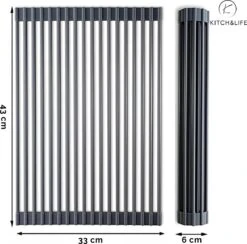 Kitch&Life Afdruiprek Oprolbaar - Mat Zwart - Pannenonderzetter - Afdruipmat - Keukenrek 3-in-1 14 Kitch&Life Afdruiprek Oprolbaar - Mat Zwart - Pannenonderzetter - Afdruipmat - Keukenrek 3-in-1 -Winkel Voor Schoonmaakartikelen 1200x1185 1
