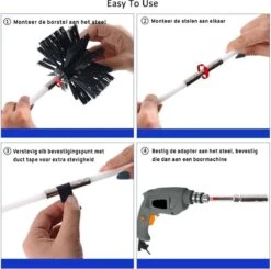 Kibani Schoorsteenborstel 7 Meter - Schoorsteenreiniger - Schoorsteenveger - Schoorsteenveegset - Schoorsteen Borstel - Veegkit - Borstelset Voor Boormachine - Boormachine -Winkel Voor Schoonmaakartikelen 1200x1189 10