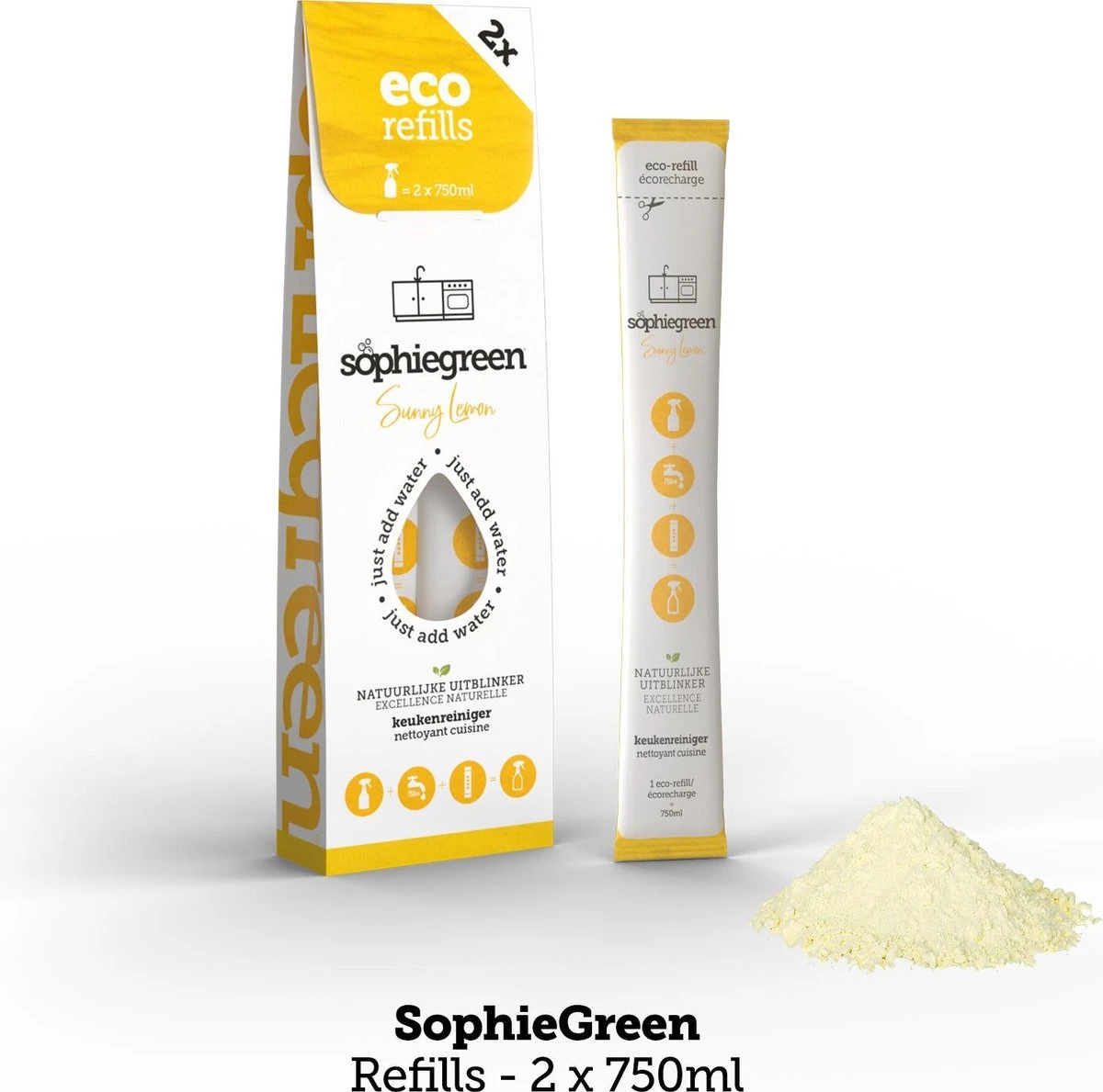 SophieGreen Voorjaarspakket; Allesreiniger + Keukenreiniger - 2x 750ml + Navullingen + Sopje Allesreiniger 100g 2 SophieGreen Voorjaarspakket; Allesreiniger + Keukenreiniger - 2x 750ml + Navullingen + Sopje Allesreiniger 100g - Afbeelding 2