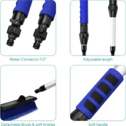 Navaris Telescopische Autowasborstel - Watergevoerde Wasborstel Voor Auto's En Ramen Met Uitschuifbare Lange Handgreep En Zachte Haren - Blauw -Winkel Voor Schoonmaakartikelen 1200x1193 2
