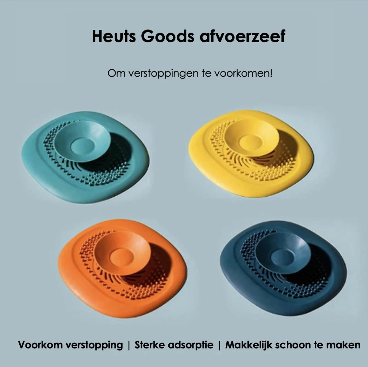 Heuts Goods - Gootsteenzeef - Gootsteenstop - Afvoerzeef - Afvoerstop - Spoelbal - Bad - Douchebak - Keuken - Wasbak - Badkuip - Siliconen - Donkerblauw 7 Heuts Goods - Gootsteenzeef - Gootsteenstop - Afvoerzeef - Afvoerstop - Spoelbal - Bad - Douchebak - Keuken - Wasbak - Badkuip - Siliconen - Donkerblauw - Afbeelding 7