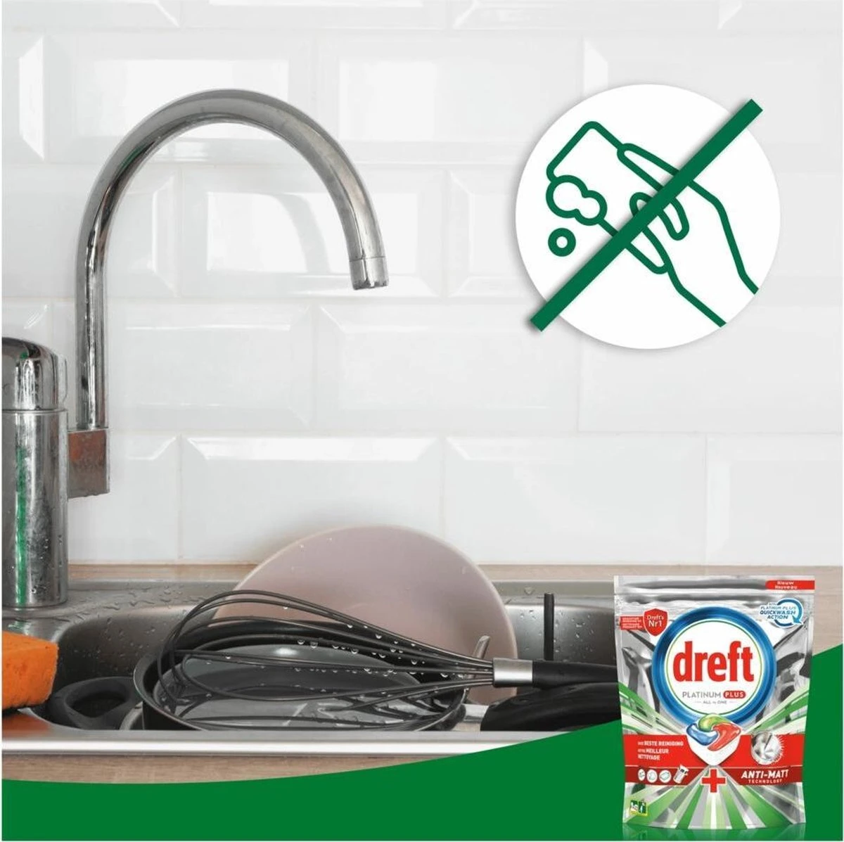 Dreft Platinum Plus All In One Lemon - 95 Stuks - Vaatwastabletten 6 Dreft Platinum Plus All In One Lemon - 95 Stuks - Vaatwastabletten - Afbeelding 6