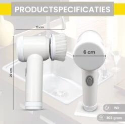 Lenga Elektrische Schoonmaakborstel - 5 In 1 Borstel - Oplaadbaar - Wasborstel - Schoonmaakmiddelen - Schrobborstels -Winkel Voor Schoonmaakartikelen 1200x1197 22