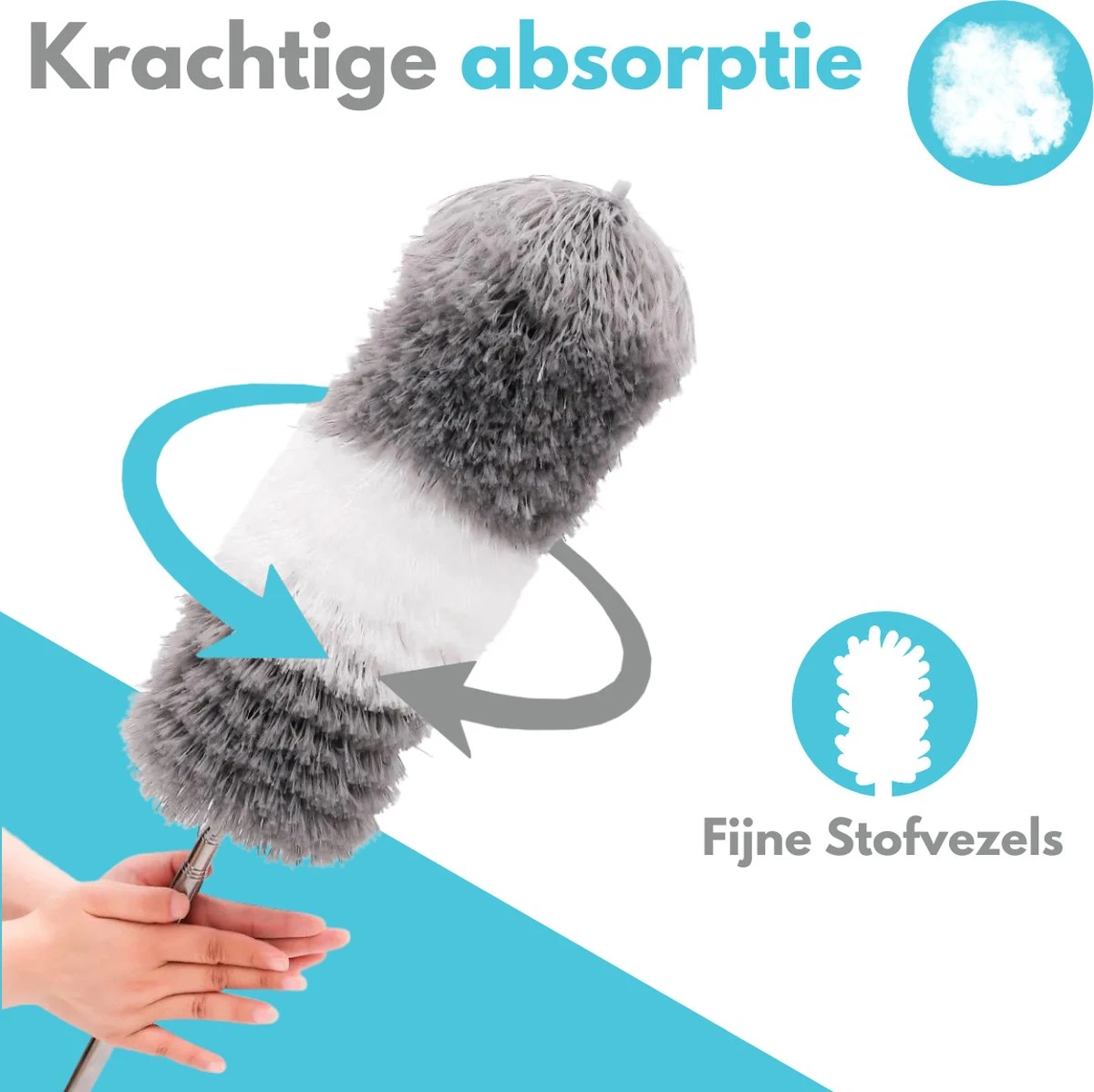 VAIVE Plumeau Uitschuifbaar - Stoffer - Duster - Ragebol Met Telescoopsteel 5 VAIVE Plumeau Uitschuifbaar - Stoffer - Duster - Ragebol Met Telescoopsteel - Afbeelding 5