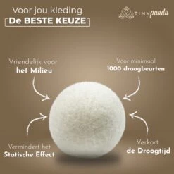 Merkloos Droger Ballen XL 6 Stuks Inclusief Lavendelolie – Zero Waste Dryer Balls - Duurzaam – Wasverzachter – Herbruikbare Drogerballen – Droogt De Was Sneller – Tiny Panda -Winkel Voor Schoonmaakartikelen 1200x1199 14