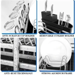Doogo® Afdruiprek Met Bestekkorf En Lekbak Voor Keukenborden En Bestek Afdruiprek Met Draaibare Uitloop 14 Doogo® Afdruiprek Met Bestekkorf En Lekbak Voor Keukenborden En Bestek Afdruiprek Met Draaibare Uitloop -Winkel Voor Schoonmaakartikelen 1200x1199 23