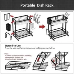 TammaT - Afdruiprek Met Lekbak 2 Laags – Inklapbaar - Afwasrek – Met 2 Lekbakken – Extra Accessories Voor Servies En Snijplanken - RVS - 38x35x26,5cm 14 TammaT - Afdruiprek Met Lekbak 2 Laags – Inklapbaar - Afwasrek – Met 2 Lekbakken – Extra Accessories Voor Servies En Snijplanken - RVS - 38x35x26,5cm -Winkel Voor Schoonmaakartikelen 1200x1200 1215
