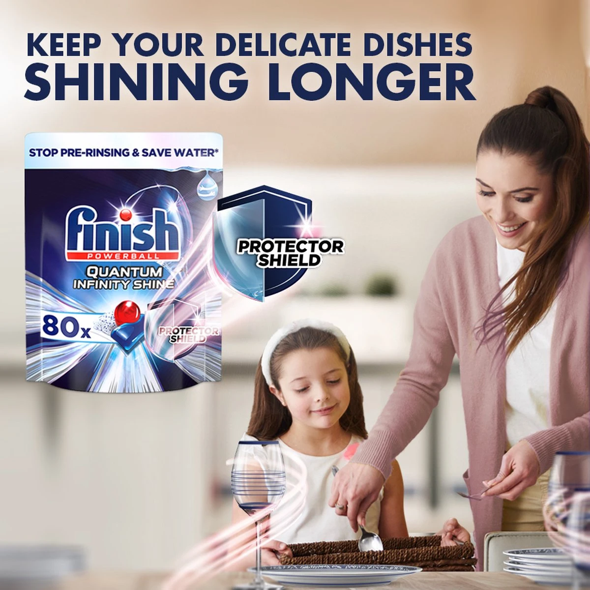 Finish Quantum Ultimate Infinity Shine Vaatwastabletten - 80 Capsules 4 Finish Quantum Ultimate Infinity Shine Vaatwastabletten - 80 Capsules - Afbeelding 4