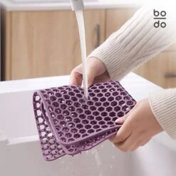 BODO Gootsteenmat Siliconen Donker Grijs - 34.5 X 34.5 Cm - Keuken Accessoires - Gootsteen Beschermer - Onderzetters Siliconen - Anti Kras -Winkel Voor Schoonmaakartikelen 1200x1200 1436