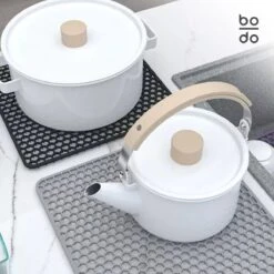 BODO Gootsteenmat Siliconen Donker Grijs - 34.5 X 34.5 Cm - Keuken Accessoires - Gootsteen Beschermer - Onderzetters Siliconen - Anti Kras -Winkel Voor Schoonmaakartikelen 1200x1200 1441