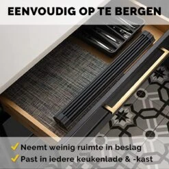 Kitch&Life Afdruiprek Oprolbaar - Mat Zwart - Pannenonderzetter - Afdruipmat - Keukenrek 3-in-1 16 Kitch&Life Afdruiprek Oprolbaar - Mat Zwart - Pannenonderzetter - Afdruipmat - Keukenrek 3-in-1 -Winkel Voor Schoonmaakartikelen 1200x1200 1463