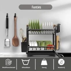 Afdruiprek - Zwart/ Met Flexibele Water Afvoer/ Borden, Pannen Bestek/ RVS/ Lichtgewicht/ Lekbak/ Luxe Uitvoering 11 Afdruiprek - Zwart/ Met Flexibele Water Afvoer/ Borden, Pannen Bestek/ RVS/ Lichtgewicht/ Lekbak/ Luxe Uitvoering -Winkel Voor Schoonmaakartikelen 1200x1200 1492