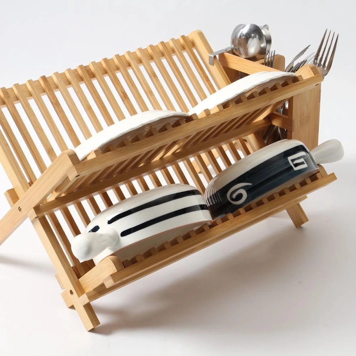 Merkloos Decopatent® Afdruiprek Voor Afwas - Bamboe - Hout - Inklapbaar Afdruiprek - Afwasrekje Inclusief Bestekhouder - Afwas Druiprek 5 Merkloos Decopatent® Afdruiprek Voor Afwas - Bamboe - Hout - Inklapbaar Afdruiprek - Afwasrekje Inclusief Bestekhouder - Afwas Druiprek - Afbeelding 5