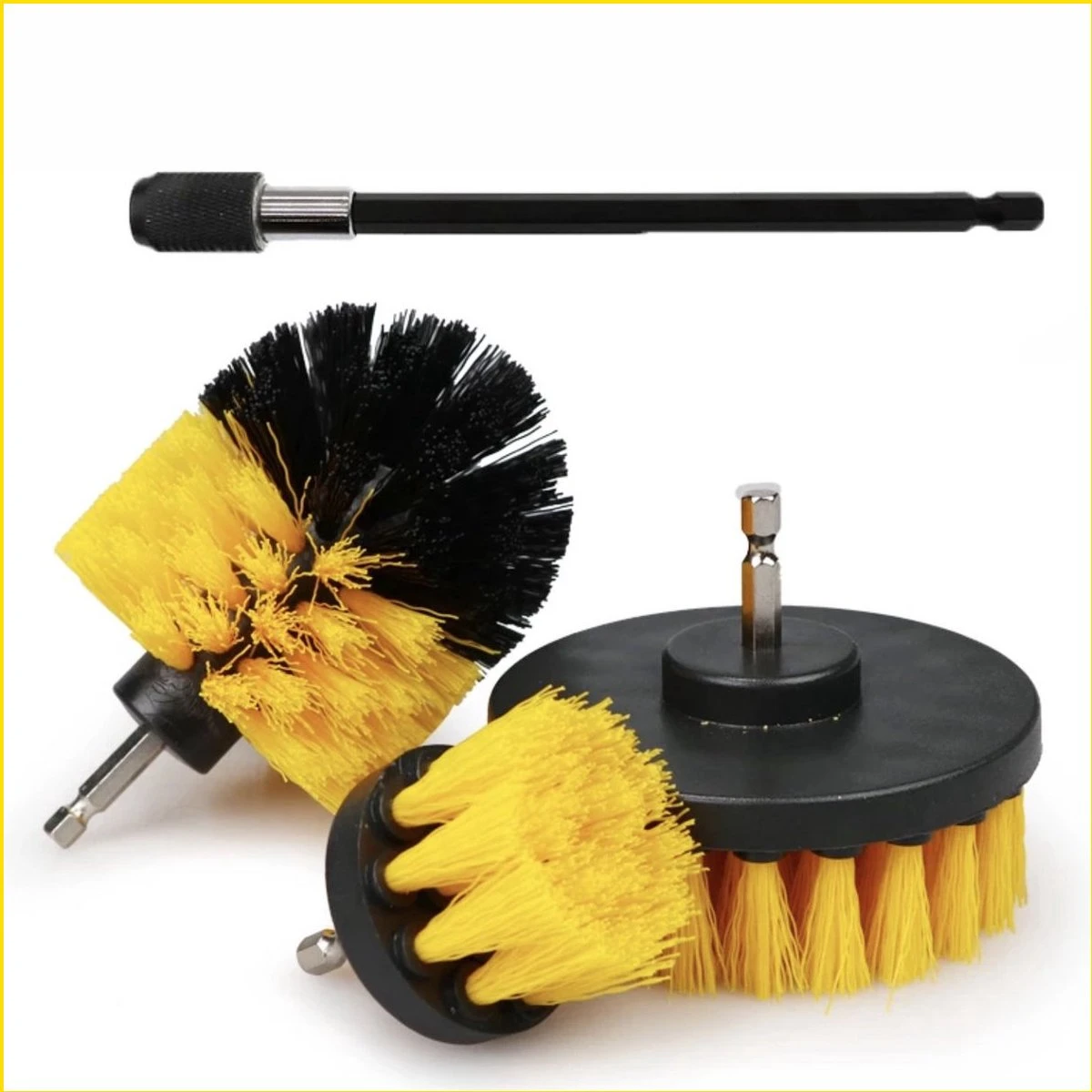 Professionele 4 Delige Borstelset Voor De Boormachine Incl. Verlengstuk, Deze Schoonmaak Schuurborstel Elektrisch Opzetborstel Schrobborstel Set Is Geschikt Als Schrobber Voor Badkamer, Auto, Keuken En Tuin 2 Professionele 4 Delige Borstelset Voor De Boormachine Incl. Verlengstuk, Deze Schoonmaak Schuurborstel Elektrisch Opzetborstel Schrobborstel Set Is Geschikt Als Schrobber Voor Badkamer, Auto, Keuken En Tuin - Afbeelding 2